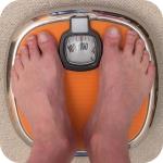 Feet on bathroom scales