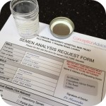 Semen analysis test referral letter and semen sample pot
